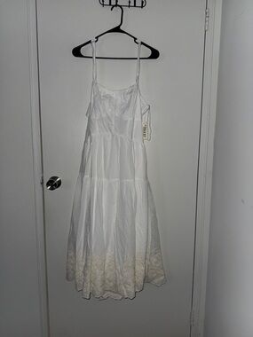 Trixxi White Tiered Sundress with Lace Trim